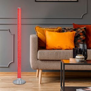 Krom gulv lampe modern, Vacio, 10W, 3000K LED, med fjärrkontroll