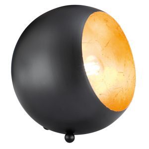 Sort bordlampe modern, Berdan, med brytare