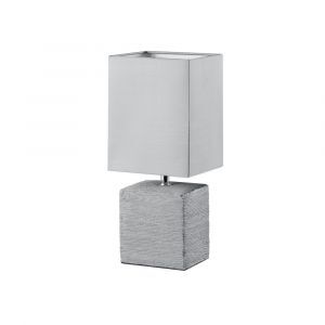 Keramik bordlampe grå, Karola, med brytare