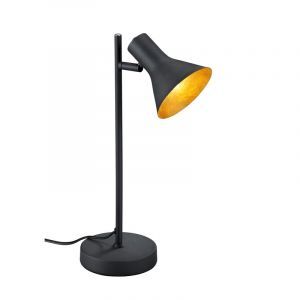 Sort bordlampe industri, Verena, med brytare