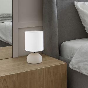 Keramik bordlampe hvid, Yeraz, med brytare
