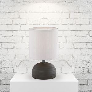 Keramik bordlampe brun, Yeraz, med brytare