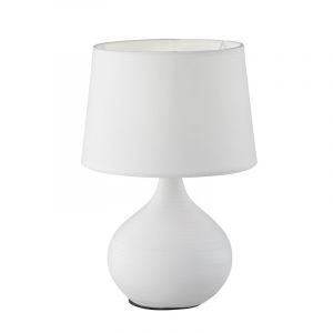 Keramik bordlampe hvid, Yesha, med brytare