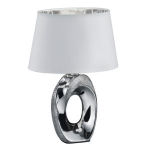 Keramik bordlampe sølv, Moldrup, med brytare