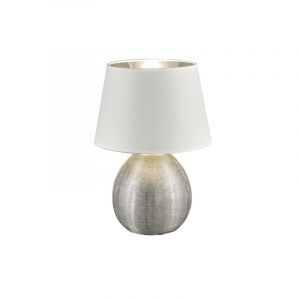 Keramik bordlampe sølv, Yet, med brytare