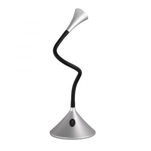 Sølv skrivebordslampe modern, Yelaisa, 3W, 3000K LED, med brytare