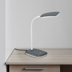 Grå skrivebordslampe modern, Charlot, 3,5W, 3000K LED, med brytare