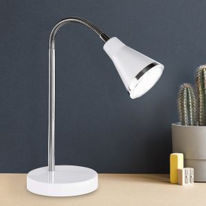Hvid skrivebordslampe plast, Taimi, 3,8W, 3000K LED, med brytare