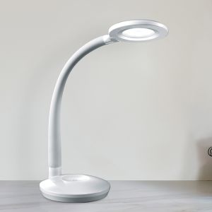 Hvid skrivebordslampe plast, Jesse, 3W, 3000K LED, med beröringsdimmer