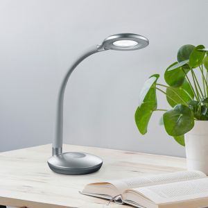 Grå skrivebordslampe modern, Jesse, 3W, 3000K LED, med beröringsdimmer