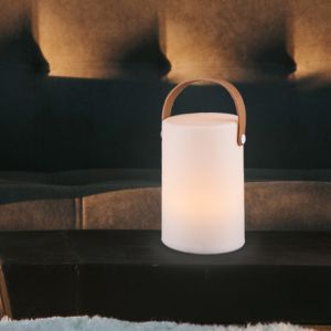 Hvid udendørs bordlampe modern, Marso, 1W, 3000K LED, IP44, med brytare