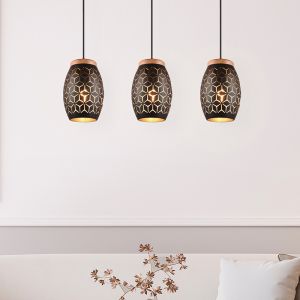 Sort pendler lampe modern, Delana
