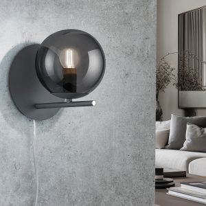 Antracit væglampe modern, Silkis, med brytare