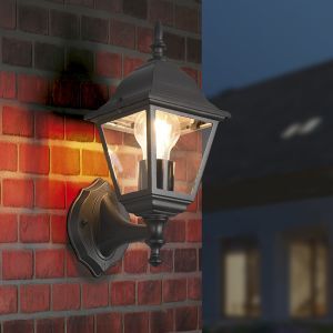 Sort udendørslampe klassisk, Lavina, IP44