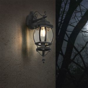Sort udendørslampe klassisk, Evander, IP23