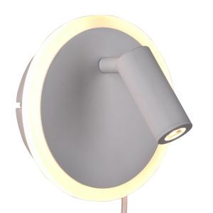 Hvid væglampe modern, Sirias, 5W, 3000K LED, med brytare