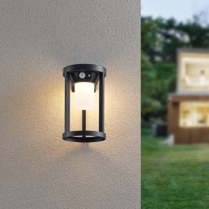 Sort solcelle bordlampe udendørs aluminium, Winston, 2W, 3000K LED, IP54