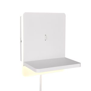 Hvid væglampe modern, Margje, 9W, 3000K LED, med brytare