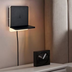 Sort væglampe modern, Margje, 9W, 3000K LED, med brytare