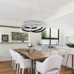 Sort pendler lampe modern, Elyse, 60W, justerbar lysfarve LED