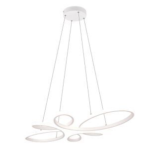 Hvid pendel lampe spisebord design, Vikash, 32W, 4000K LED, 3 trins lysdæmper