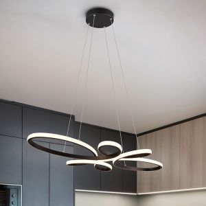 Sort pendel lampe spisebord design, Vikash, 32W, 3000K LED, 3 trins lysdæmper