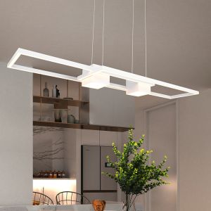 Hvid pendler lampe design, Sohaib, 37W, varm til kold hvid justerbar LED, 3 trins lysdæmper