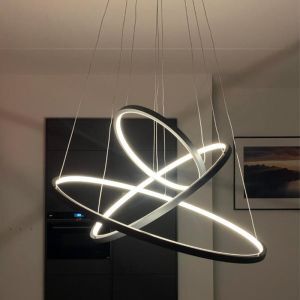Antracit pendler lampe modern, Harold, 80W, RGBW LED, med fjärrkontroll