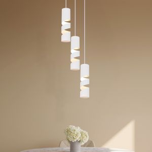 Hvid pendler lampe design, Marouan
