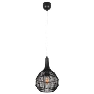 Sort pendler lampe rustik, Rins