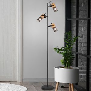 Sort gulv lampe vintage, Jessica, med brytare