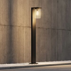 Sort udendørslampe gulvlampe med skumringssensor modern, Yves, IP44