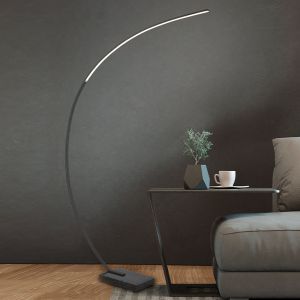 Sort gulvlampe bue modern, Yoel, 18W, 3000K LED, med brytare
