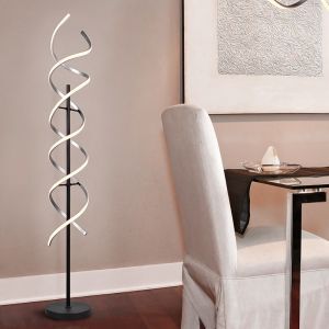 Krom gulv lampe design, Sylvian, 32W, varm til kold hvid justerbar LED, med beröringsdimmer