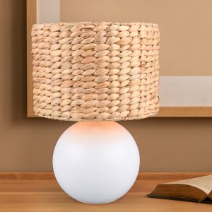 Brun bordlampe rustik, Minouk, med brytare