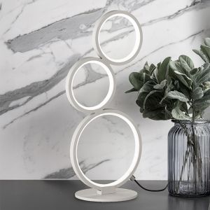 Hvid bordlampe modern, Robon, 17W, 3000K LED, med brytare