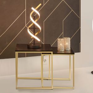 Messing bordlampe design, Sylvian, 20W, varm til kold hvid justerbar LED, med beröringsdimmer