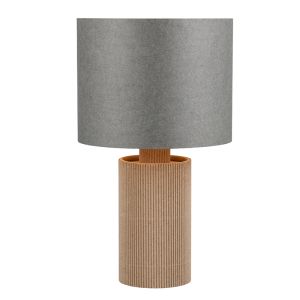 Grå bordlampe rustik, Stach, med brytare