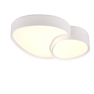 Hvid loftlampe metal, Merwin, 21W, varm til kold hvid justerbar LED, med fjärrkontroll