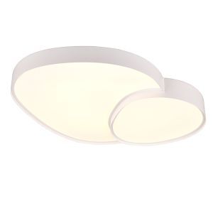 Hvid loftlampe metal, Merwin, 51W, varm til kold hvid justerbar LED, med fjärrkontroll