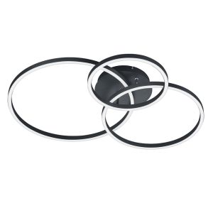 Sort plafond modern, Elze, 28W, RGBW LED, med fjärrkontroll
