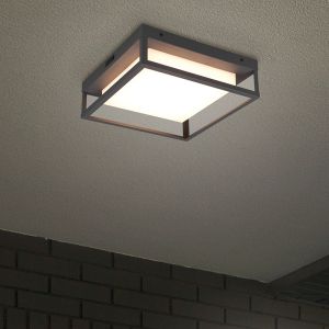 Antracit udendørslampe metal, Rolina, 14W, varm til kold hvid justerbar LED, IP54, 3 trins lysdæmper