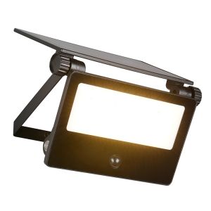 Sort udendørs væglampe solcelle modern, Mihriban, 18W, white switch LED, IP54