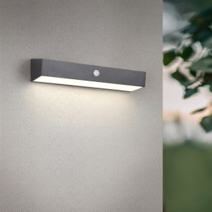 Sort udendørs væglampe solcelle modern, Ravindra, 6W, 4000K LED, IP44