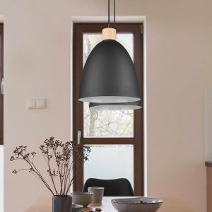 Sort pendler lampe metal, Casparus