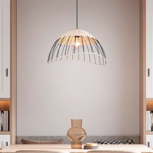 Rattan pendler lampe brun, Rauf