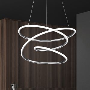 Krom pendler lampe design, Marell, 36W, 4000K LED, 3 trins lysdæmper