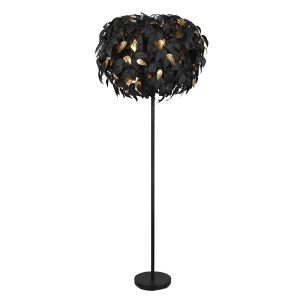 Sort gulv lampe retro, Urwa, med brytare