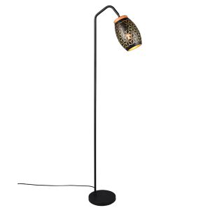 Sort gulv lampe modern, Delana, med brytare