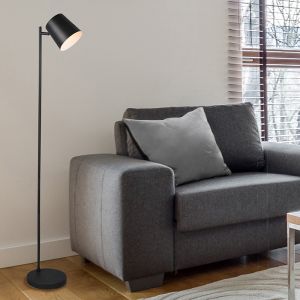 Sort gulv lampe modern, Suraya, 4,5W, 3000K LED, med beröringsdimmer